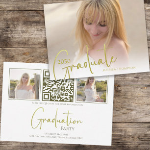Invitation Code QR photo minimaliste de script de calligraphi