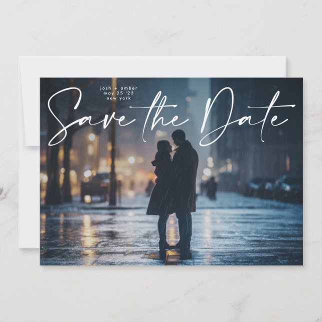Invitation Code QR photo modifiable - Modern Save the Date Ca (Devant)