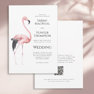 Invitation Code QR pour un mariage sur la plage tropicale aux