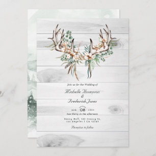 Invitation Code QR rustique RSVP Mariage bohème