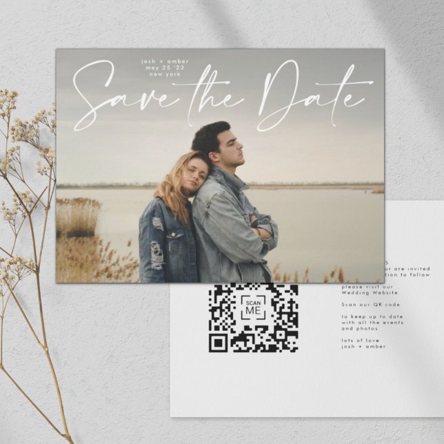 Invitation Code QR Script Moderne Enregistrer le Mariage Date (Créateur téléchargé)