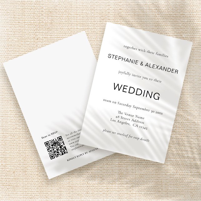 Invitation Code QR simple mariage noir blanc (Créateur téléchargé)