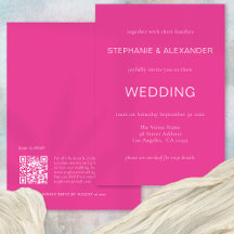 Code QR simple Mariage rose chaud