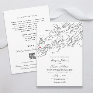 Invitation Code QR tout-en-un Portland Maine Mariage RSVP
