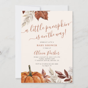 Invitation Code QR tout en un pour une baby shower d'automne