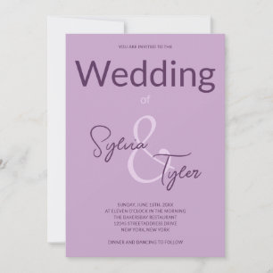 Invitation Code QR Typographie Décontractée Mariage violet