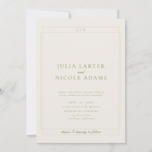 Invitation Code QR vert classique Détail RSVP Registre Mariag