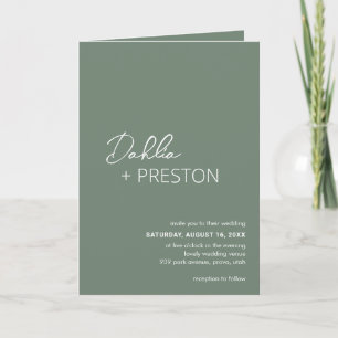 Invitation Code QR Vert Sauge Minimal Mariage Moderne