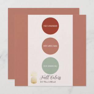 Invitation Codes HEX de la palette de couleurs automne