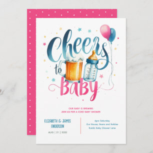 Invitation COED Bébé Brasserie Bouteilles Couples Douche