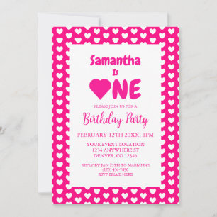 Invitation Coeur 1er anniversaire