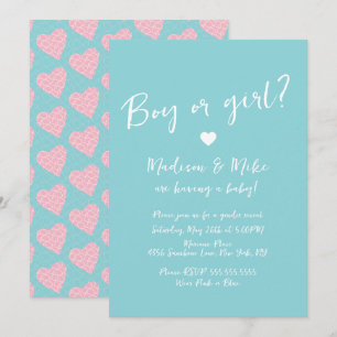 Invitation Cœur à motif Saint-Valentin Rose Révélation du sex