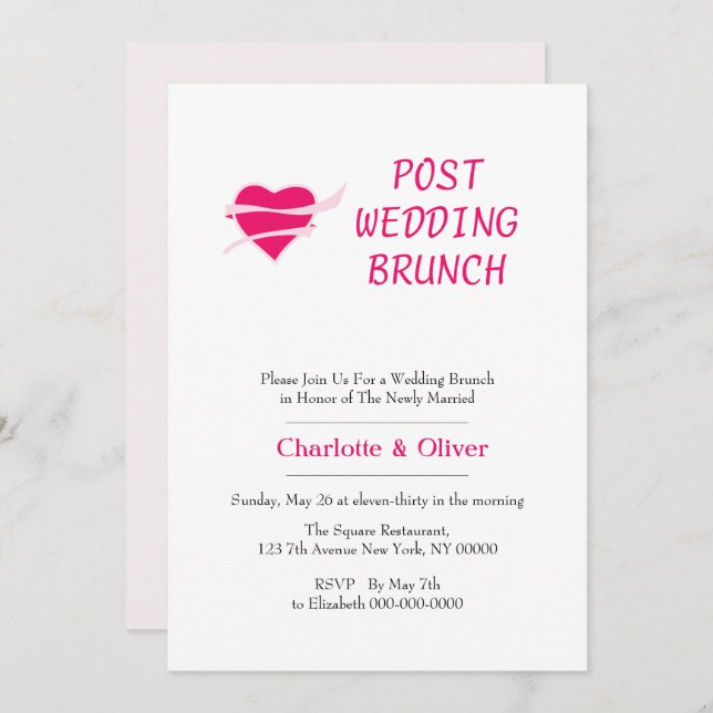 Invitation Coeur aimant (Devant / Derrière)