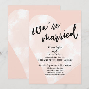 Invitation Cœur Aquarelle Blanche Nous sommes mariés sur Blus