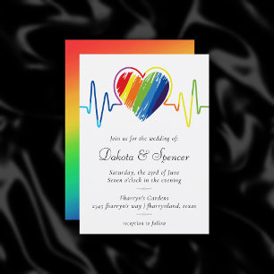 Invitation Coeur arc-en-ciel   Scribble Heart Mariage