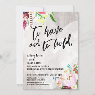 Invitation Cœur Boho Floral Rustique Bois À Avoir et À Tenir