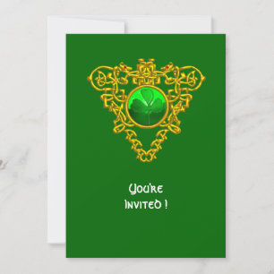 INVITATION COEUR CELTIQUE AVEC LE JOUR DU SHAMROCK ST PATRICK