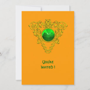 INVITATION CŒUR CELTIQUE AVEC TRÈFLE FÊTE DE LA SAINT-PATRICK