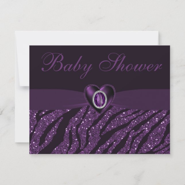 Invitation Coeur de bijou et baby shower imprimés de parties (Devant)