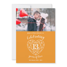 Cœur de citrine anniversaire 13 ans photo orange