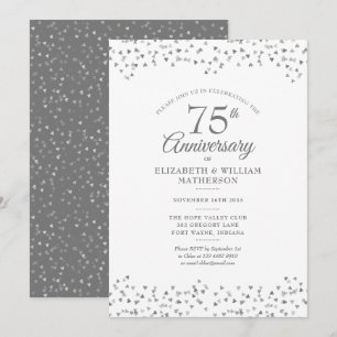 Invitation Cœur de confettis pour les 75 ans de mariage