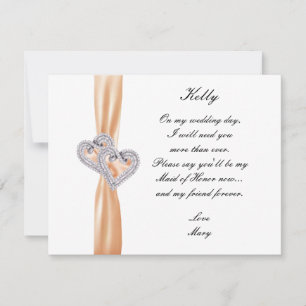 Invitation Cœur de diamant Orange Demoiselle d'honneur de mar