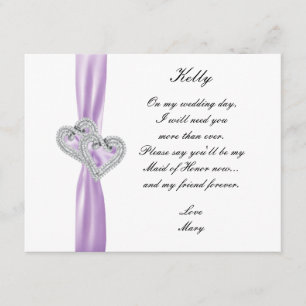 Invitation Cœur de diamant Violet Demoiselle d'honneur de mar