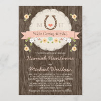 Coeur de fer à cheval rose pâle Mariage de l'Ouest