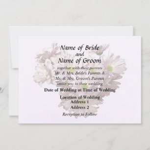 Invitation Cœur de Mums Marguerite Rose