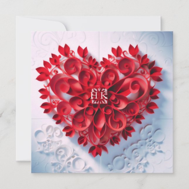 Invitation Cœur de papier de beauté - Sauvegarder la date ou  (Devant)