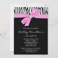 Coeur Diamant de cou rose Zebra Sweet 16