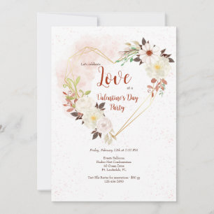 Invitation Cœur en forme rustique