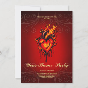 Invitation Coeur flamboyant.