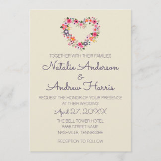 Invitation Coeur floral