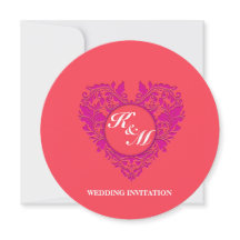 Coeur HeartyParty framboise et magenta Damask