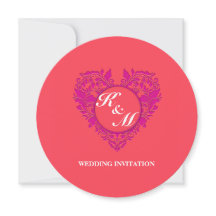 Coeur HeartyParty framboise et magenta Damask