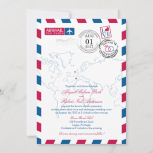 Invitation Cœur par avion par Irlande et Portugal Mariage