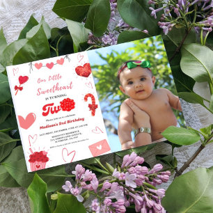 Invitation Coeur rose et rouge Valentine 2e anniversaire
