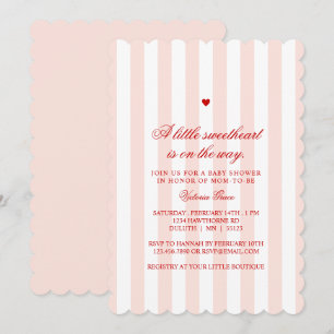 Invitation Cœur Rose Un Petit Baby Shower Chéri