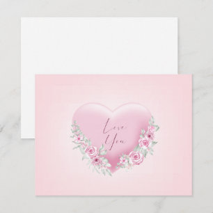 Invitation Coeur rose Valentines