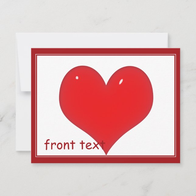 Invitation Coeur rouge brillant (Ajouter Votre Texte) (Devant)
