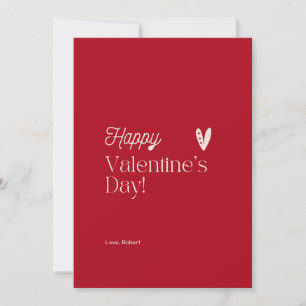 Invitation Coeur rouge et beige Typographie Saint-Valentin