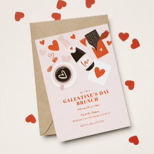 Invitation Coeur Rouge mignon Saint-Valentin
