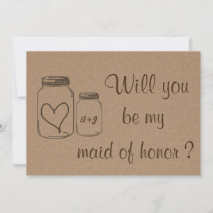 Invitation Coeur Rustique Serez-Vous Ma Fille D'Honneur ?