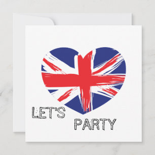 Invitation Coeur Union Jack Flag