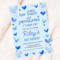 Coeurs Bleus 1er Anniversaire Notre Petite Amoureu