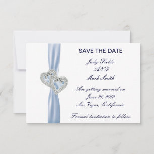 Invitation Coeurs Bleus De Glace Personnalisés Enregistrer La
