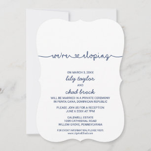 Invitation Coeurs d'amour   Réception de la Marine Blue Elope