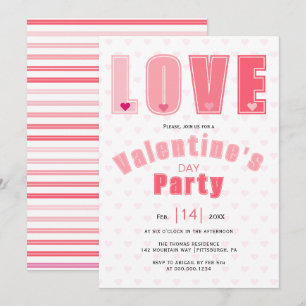 Invitation Coeurs d'AMOUR rose moderne Valentines Fête