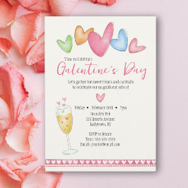 Invitation Coeurs d'aquarelle de la Saint-Galentin